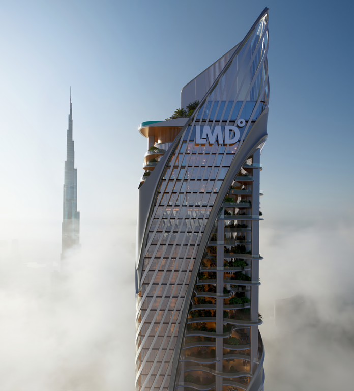 Tower rendering with the Burj Khalifa